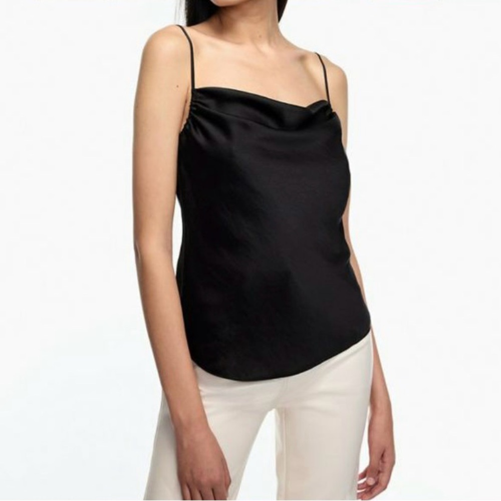 Aritzia Wilfred Allusion Satin Camisole in Black Size Small - Picture 7 of 8